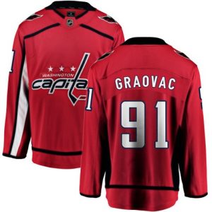 Boern-NHL-Washington-Capitals-Ishockey-Troeje-Tyler-Graovac-91-Breakaway-Roed-Fanatics-Branded-Hjemme