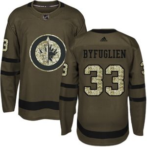 Boern-NHL-Winnipeg-Jets-Ishockey-Troeje-Dustin-Byfuglien-33-Authentic-Groen-Salute-to-Service