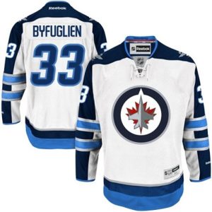 Boern-NHL-Winnipeg-Jets-Ishockey-Troeje-Dustin-Byfuglien-33-Reebok-Hvid-Ude