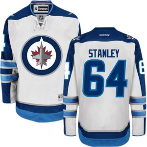 Boern-NHL-Winnipeg-Jets-Ishockey-Troeje-Logan-Stanley-64-Reebok-Hvid-Ude