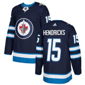 Boern-NHL-Winnipeg-Jets-Ishockey-Troeje-Matt-Hendricks-15-Authentic-Navy-Blaa-Hjemme