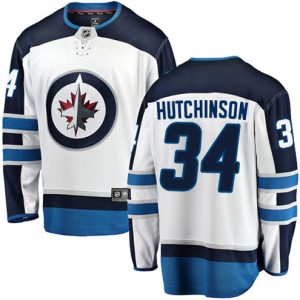Boern-NHL-Winnipeg-Jets-Ishockey-Troeje-Michael-Hutchinson-34-Breakaway-Hvid-Fanatics-Branded-Ude