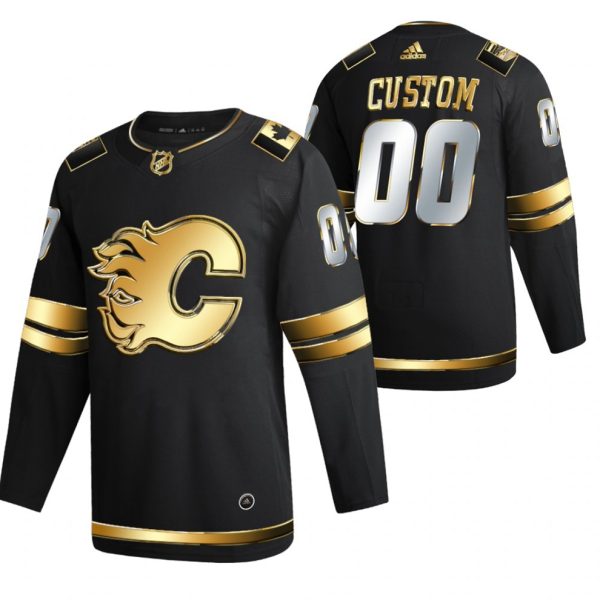 Calgary-Flames-Tilpasset-Troeje-Sort-2021-Golden-Edition-Limited-Authentic