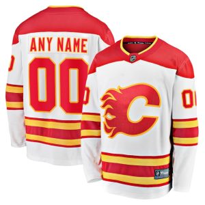 Calgary-Flames-Troeje-Fanatics-Branded-Hvid-Premier-Breakaway-Tilpasset