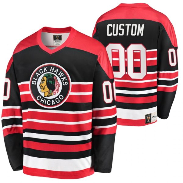 Chicago-Blackhawks-Tilpasset-Troeje-Heritage-Vintage-Premier-Sort-Roed