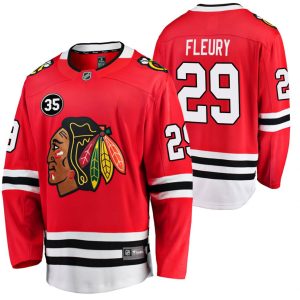Chicago-Blackhawks-Troeje-Marc-Andre-Fleury-Roed-35-Patch-Honor-Tony-Esposito-Hjemme