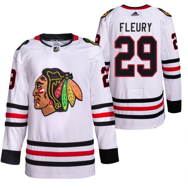 Chicago-Blackhawks-Troeje-Marc-Andre-Fleury-Ude-Hvid-29-PrimeGreen-Authentic-Pro