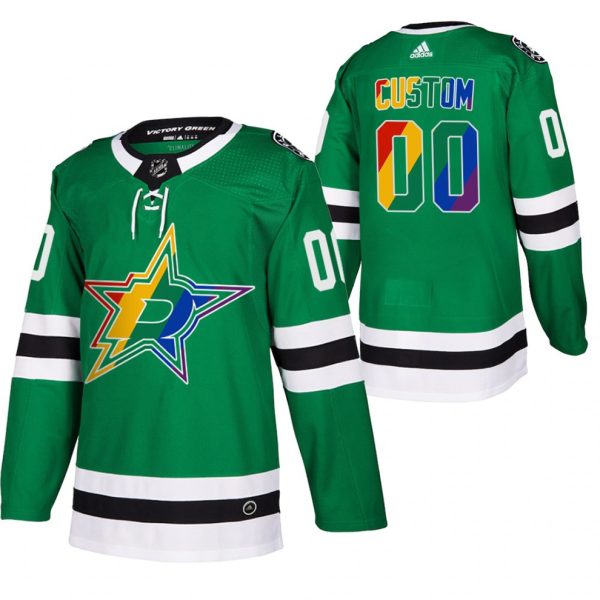 Dallas-Stars-Tilpasset-Troeje-Groen-2021-Pride-Night-Warmup