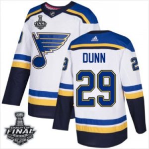 Maend-Blues-29-Vince-Dunn-Hvid-2019-Stanley-Cup-Final-Stitched