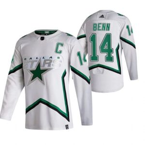 Maend-Dallas-Stars-Troeje-Jamie-Benn-14-2022-Reverse-Retro-Hvid-Authentic