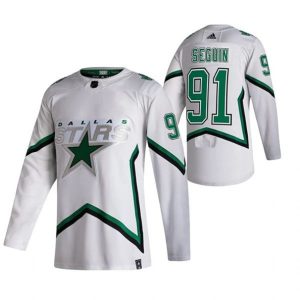 Maend-Dallas-Stars-Troeje-Tyler-Seguin-91-2022-Reverse-Retro-Hvid-Authentic