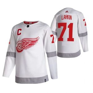 Maend-Detroit-Red-Wings-Troeje-Dylan-Larkin-71-2022-Reverse-Retro-Hvid-Authentic