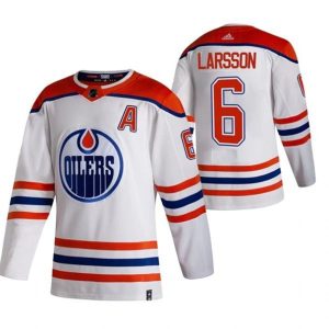 Maend-Edmonton-Oilers-Troeje-Adam-Larsson-6-2022-Reverse-Retro-Hvid-Authentic