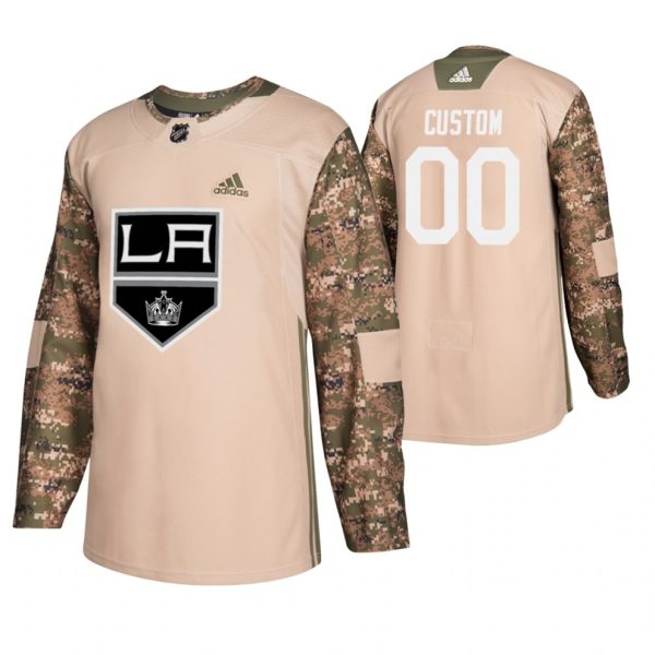 Maend-Los-Angeles-Kings-Tilpasset-Troeje-Camo-Veterans-Day-Practice