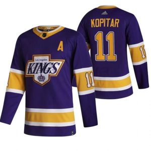 Maend-Los-Angeles-Kings-Troeje-Anze-Kopitar-11-2022-Reverse-Retro-Lilla-Authentic