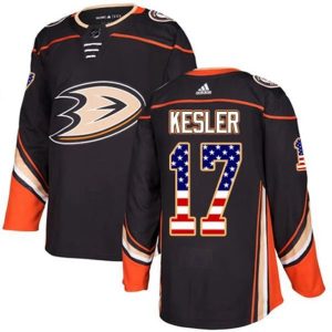 Maend-NHL-Anaheim-Ducks-Troeje-Ryan-Kesler-17-Sort-USA-Flag-Fashion-Authentic