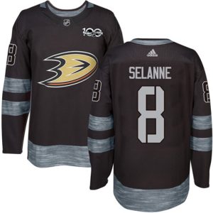 Maend-NHL-Anaheim-Ducks-Troeje-Teemu-Selanne-8-Sort-1917-2017-100th-Anniversary