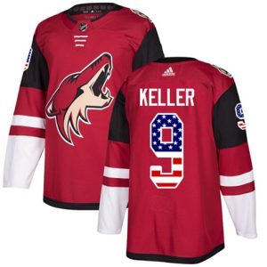 Maend-NHL-Arizona-Coyotes-Troeje-Clayton-Keller-9-Authentic-Roed-USA-Flag-Fashion