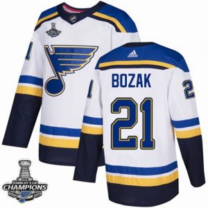 Maend-NHL-Blues-Tyler-Bozak-Hvid-2019-Stanley-Cup-Champions