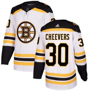 Maend-NHL-Boston-Bruins-Troeje-Gerry-Cheevers-30-Authentic-Hvid-Ude