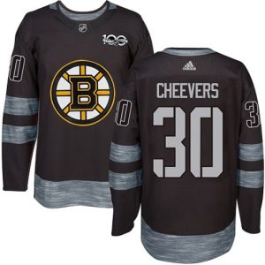 Maend-NHL-Boston-Bruins-Troeje-Gerry-Cheevers-30-Authentic-Sort-1917-2017-100th-Anniversary