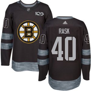 Maend-NHL-Boston-Bruins-Troeje-Tuukka-Rask-40-Authentic-Sort-1917-2017-100th-Anniversary