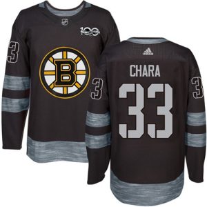 Maend-NHL-Boston-Bruins-Troeje-Zdeno-Chara-33-Authentic-Sort-1917-2017-100th-Anniversary