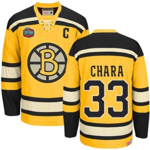 Maend-NHL-Boston-Bruins-Troeje-Zdeno-Chara-33-Authentic-Throwback-Guld-CCM-Winter-Classic