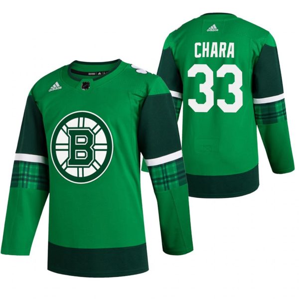 Maend-NHL-Boston-Bruins-Troeje-Zdeno-Chara-33-Groen-2020-St-Paddys-Day