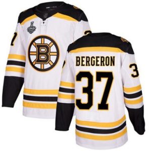 Maend-NHL-Bruins37-Patrice-Bergeron-Hvid-Road-2019-Stanley-Cup