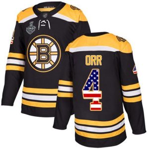 Maend-NHL-Bruins4-Bobby-Orr-Sort-Hjemme-USA-Flag-2019-Stanley-Cup