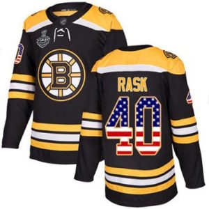 Maend-NHL-Bruins40-Tuukka-Rask-Sort-Hjemme-USA-Flag-2019-Stanley-Cup