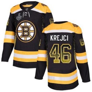 Maend-NHL-Bruins46-David-Krejci-Sort-Hjemme-Drift-2019-Stanley-Cup