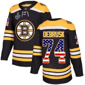 Maend-NHL-Bruins74-Jake-DeBrusk-Sort-Hjemme-USA-Flag-2019-Stanley-Cup