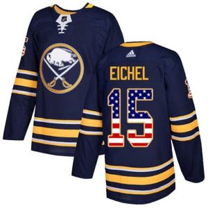 Maend-NHL-Buffalo-Sabres-Troeje-Jack-Eichel-15-Navy-USA-Flag-Fashion-Authentic