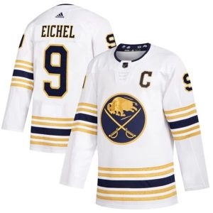 Maend-NHL-Buffalo-Sabres-Troeje-Jack-Eichel-9-2019-50th-Season-Hvid-Authentic