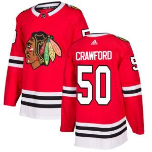 Maend-NHL-Chicago-Blackhawks-Troeje-Corey-Crawford-50-Authentic-Roed-Hjemme