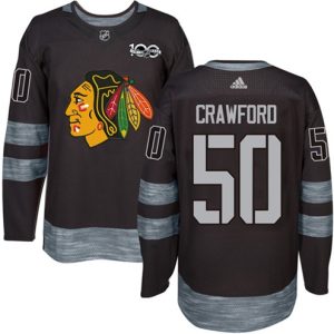 Maend-NHL-Chicago-Blackhawks-Troeje-Corey-Crawford-50-Authentic-Sort-1917-2017-100th-Anniversary