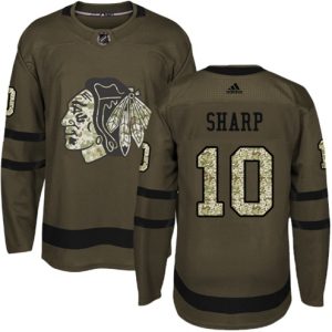 Maend-NHL-Chicago-Blackhawks-Troeje-Patrick-Sharp-10-Authentic-Groen-Salute-to-Service