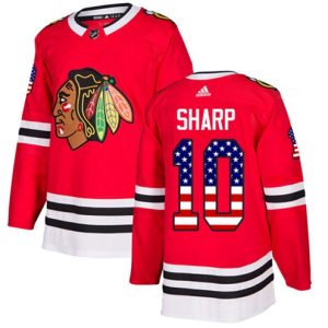 Maend-NHL-Chicago-Blackhawks-Troeje-Patrick-Sharp-10-Authentic-Roed-USA-Flag-Fashion