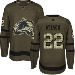 Maend-NHL-Colorado-Avalanche-Troeje-Colin-Wilson-22-Authentic-Groen-Salute-to-Service