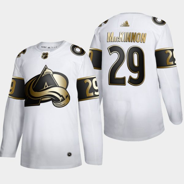 Maend-NHL-Colorado-Avalanche-Troeje-Nathan-MacKinnon-29-Golden-Edition-Hvid-Authentic
