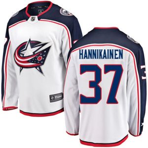 Maend-NHL-Columbus-Blue-Jackets-Troeje-Markus-Hannikainen-37-Breakaway-Hvid-Fanatics-Branded-Ude