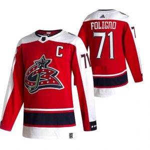 Maend-NHL-Columbus-Blue-Jackets-Troeje-Nick-Foligno-71-2022-Reverse-Retro-Roed-Authentic