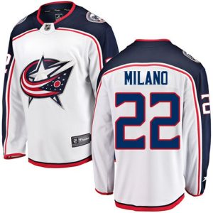 Maend-NHL-Columbus-Blue-Jackets-Troeje-Sonny-Milano-22-Breakaway-Hvid-Fanatics-Branded-Ude