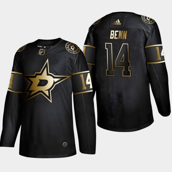 Maend-NHL-Dallas-Stars-Troeje-Jamie-Benn-14-2019-Golden-Edition-Sort-Authentic-Player