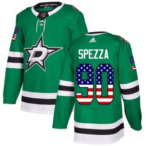 Maend-NHL-Dallas-Stars-Troeje-Jason-Spezza-90-Authentic-Groen-USA-Flag-Fashion