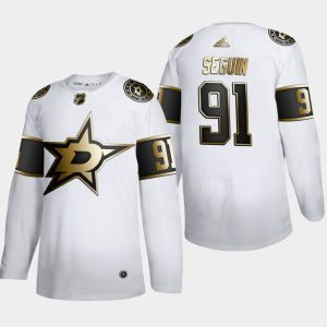 Maend-NHL-Dallas-Stars-Troeje-Tyler-Seguin-91-Golden-Edition-Hvid-Authentic