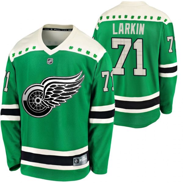 Maend-NHL-Detroit-Red-Wings-Troeje-Dylan-Larkin-71-Groen-2020-St.-Patricks-Day-Breakaway