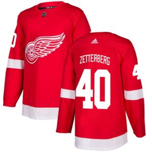 Maend-NHL-Detroit-Red-Wings-Troeje-Henrik-Zetterberg-40-Authentic-Roed-Hjemme